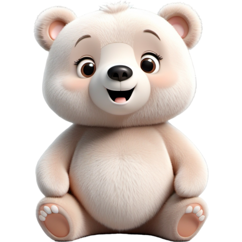 cute bear cartoon character. AI Generative png