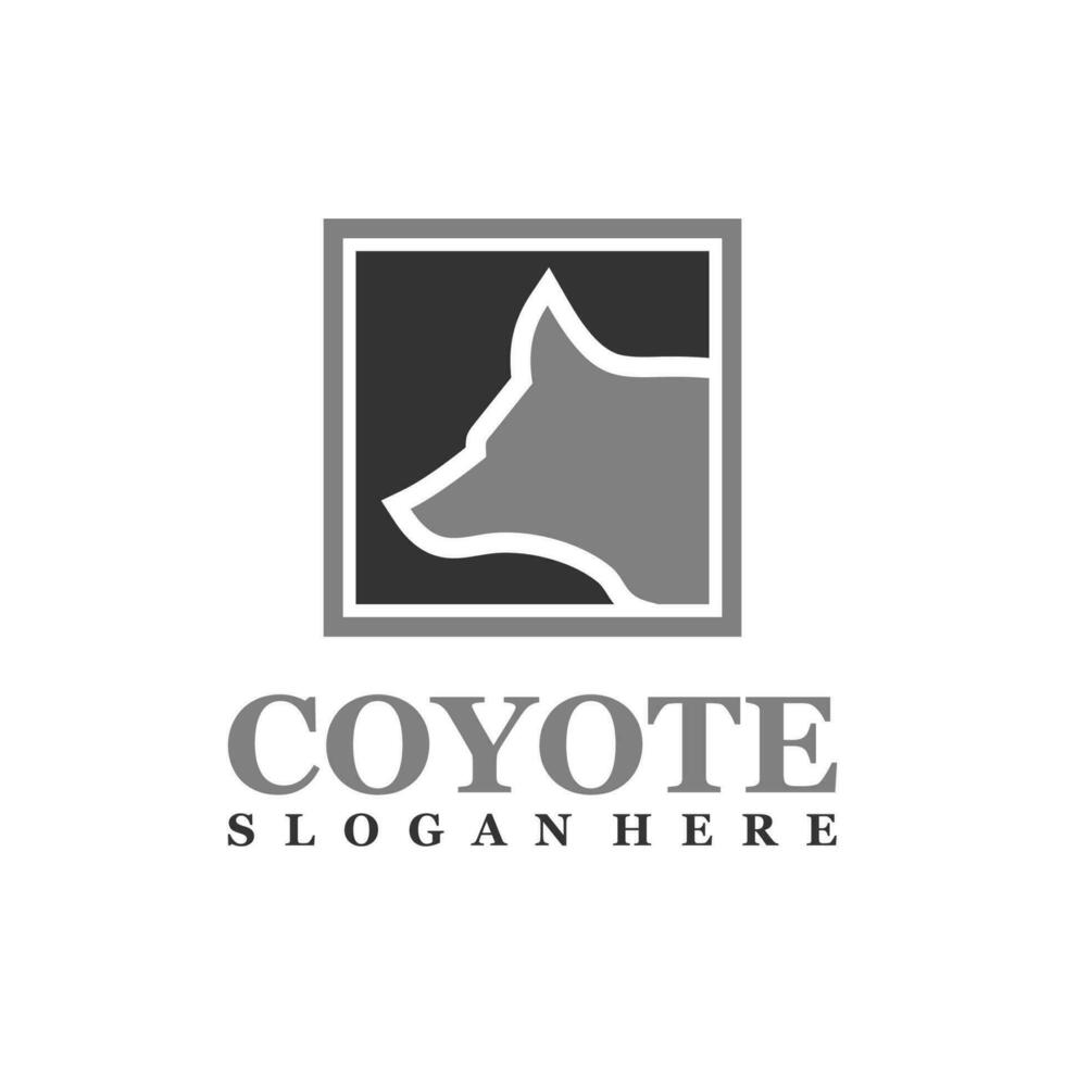 Wolf Head logo design Vector. Coyote logo design template Illustration vector