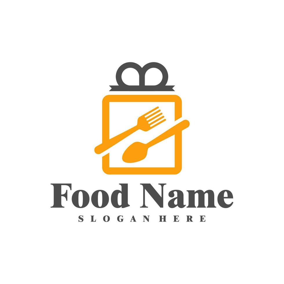 Food Gift logo design Vector. Gift Food logo design template Illustration vector