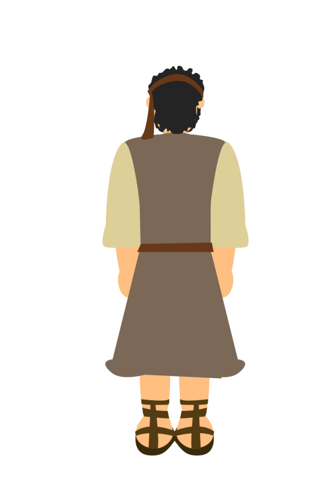 Cartoon Bible Character - Thomas Back View png