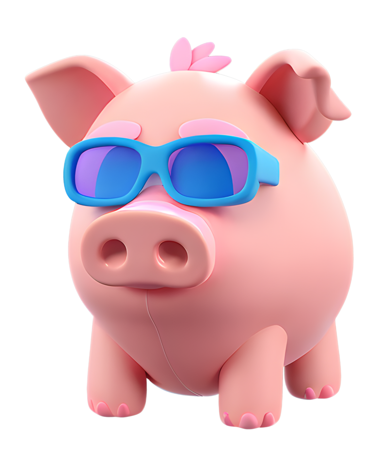 3D Illustration cute pig png