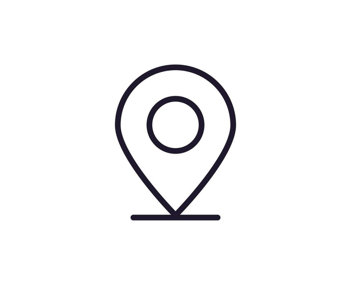 Map pin vector line icon. Premium quality logo for web sites, design, online shops, companies, books, advertisements. Black outline pictogram isolated on white background