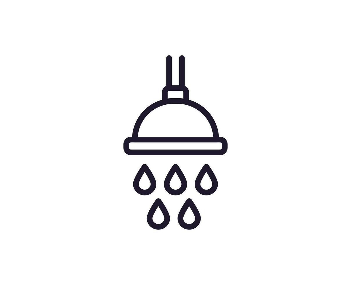 soltero línea icono de ducha en aislado blanco antecedentes. alto calidad editable carrera para móvil aplicaciones, web diseño, sitios web, en línea tiendas etc. vector