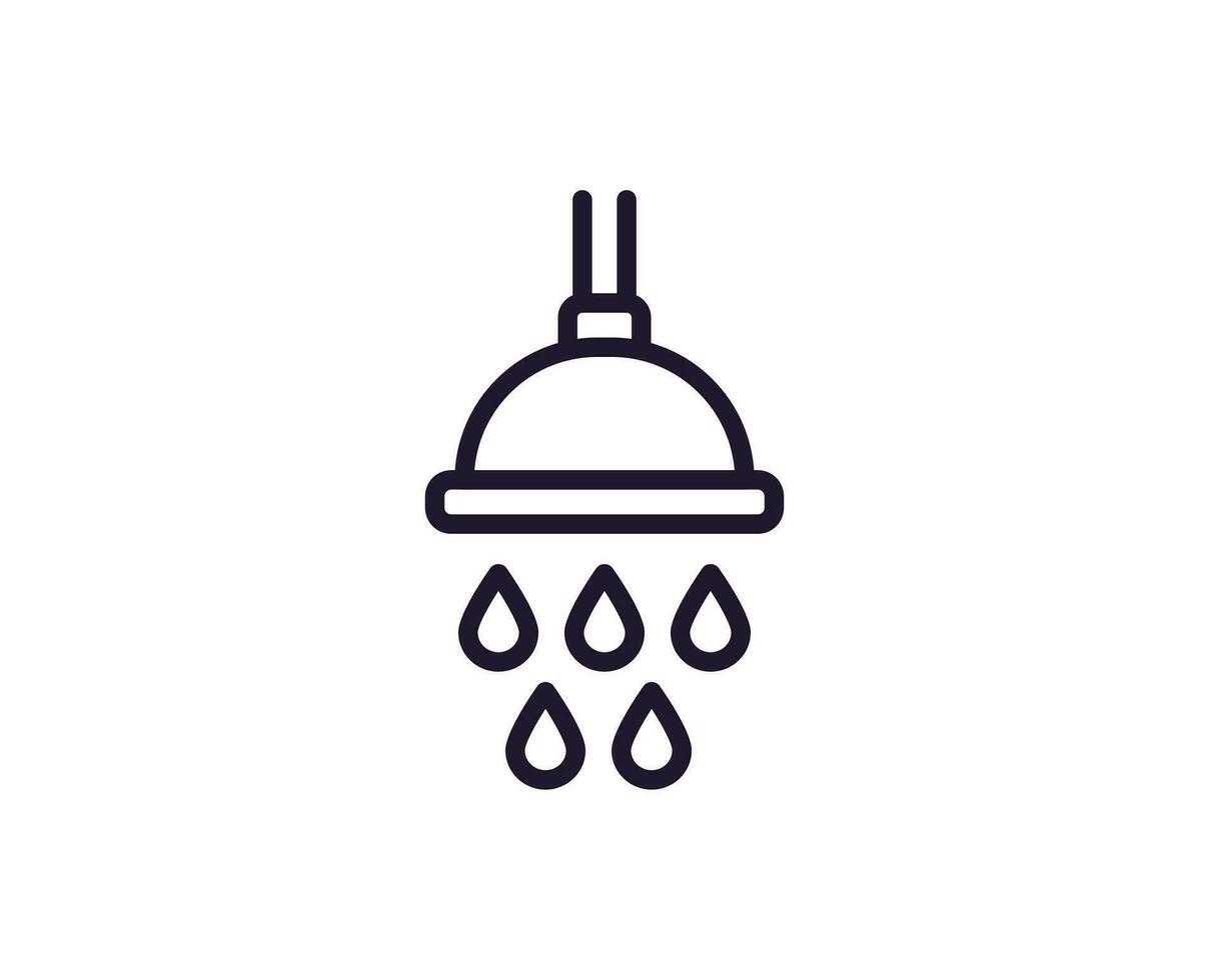 Single line icon of shower on isolated white background. High quality editable stroke for mobile apps, web design, websites, online shops etc. vector