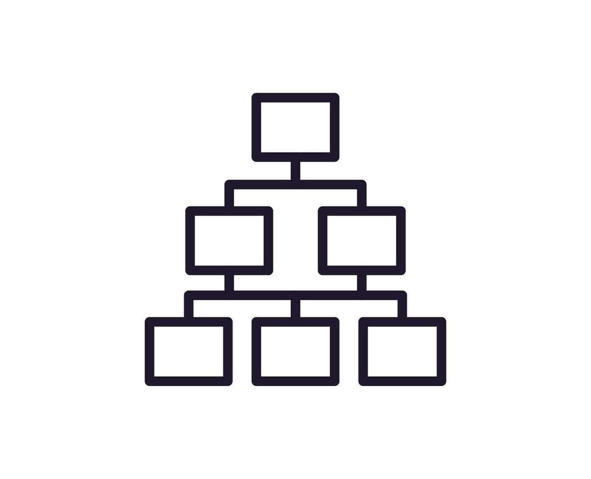Hierarchy concept. Single premium editable stroke pictogram perfect for logos, mobile apps, online shops and web sites. Vector symbol isolated on white background.
