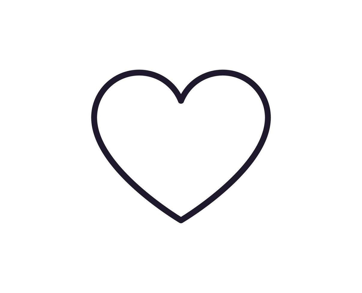 Interface concept. Vector sign drawn in line style. Isolated editable stroke for adverts and UI. Vector line icon of heart