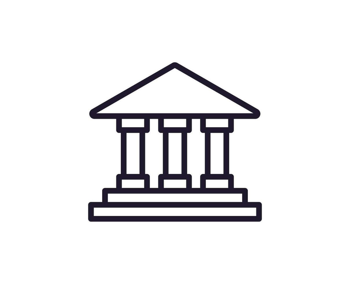 Education sign. Vector symbol drawn in trendy line style. Perfect for mobile apps, online shops, stores, adverts, UI. Editable stroke. Line icon of university building