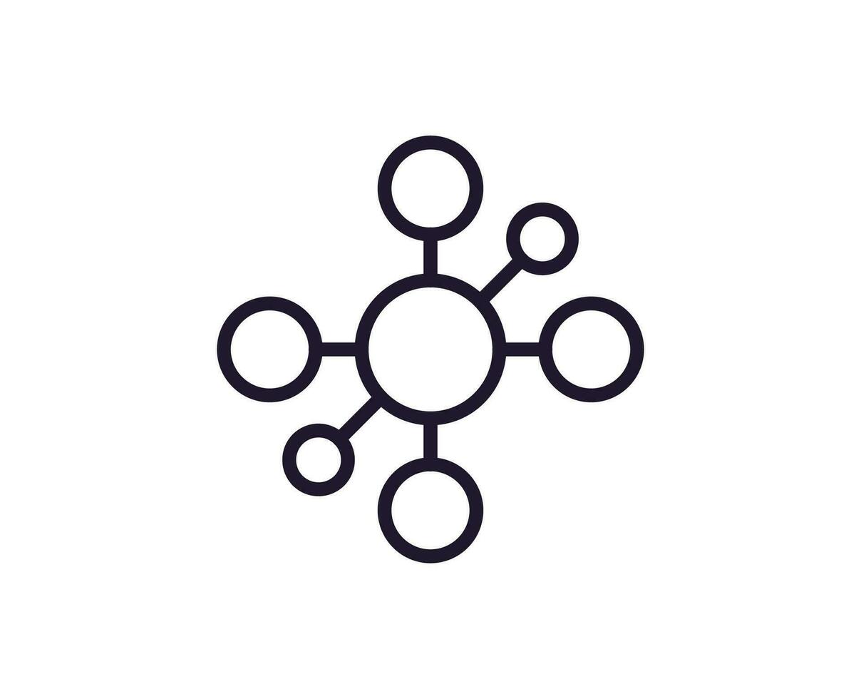 Atom line icon on white background vector