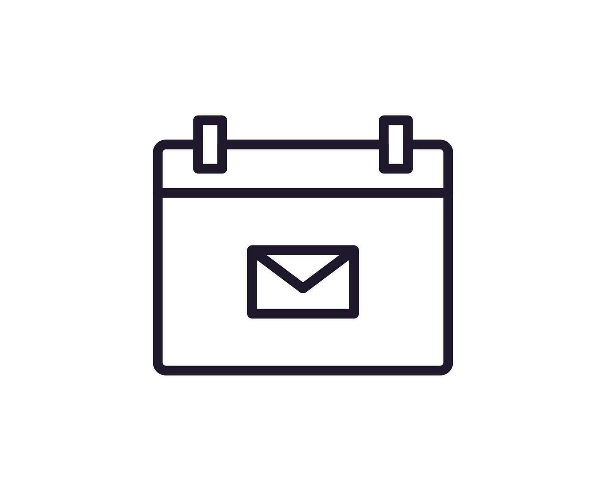 Single line icon of calendar on isolated white background. High quality editable stroke for mobile apps, web design, websites, online shops etc. vector