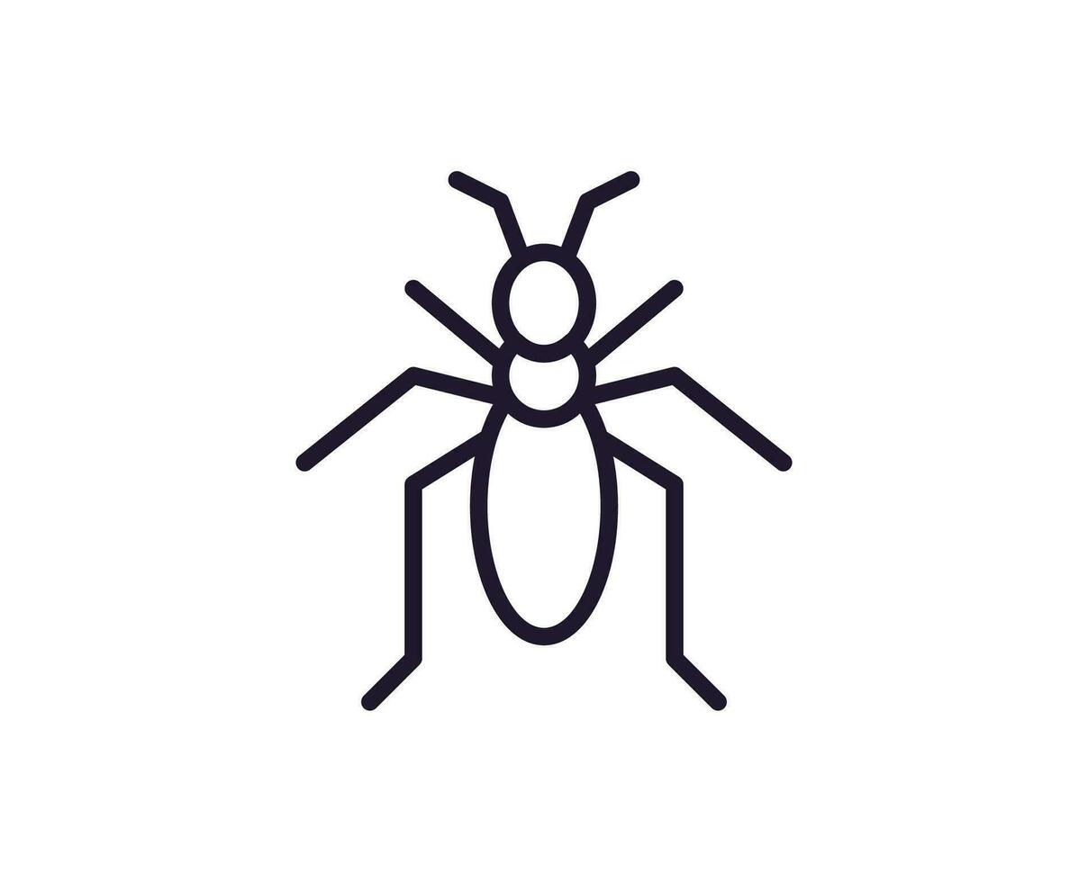 Bug concept. Single premium editable stroke pictogram perfect for logos, mobile apps, online shops and web sites. Vector symbol isolated on white background.