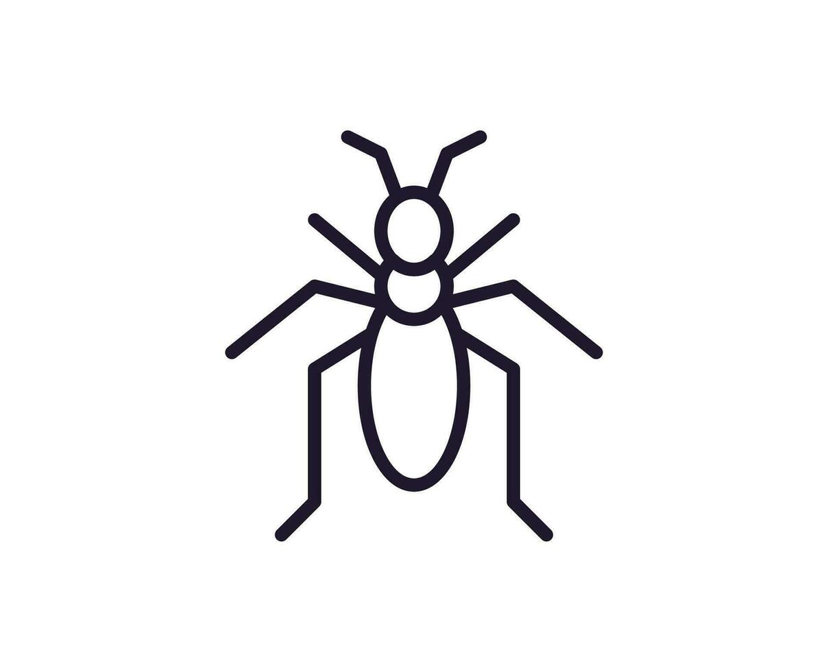 Bug concept. Single premium editable stroke pictogram perfect for logos, mobile apps, online shops and web sites. Vector symbol isolated on white background.