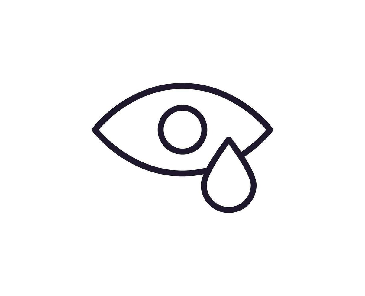 Healthcare concept. Vector sign drawn in line style for web sites, UI, apps, shops, stores, adverts. Editable stroke. Vector line icon of eyes moisturizing