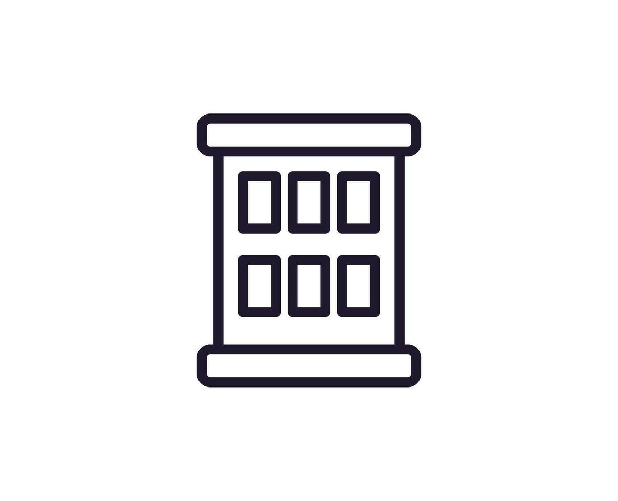 Building vector line icon. Premium quality logo for web sites, design, online shops, companies, books, advertisements. Black outline pictogram isolated on white background