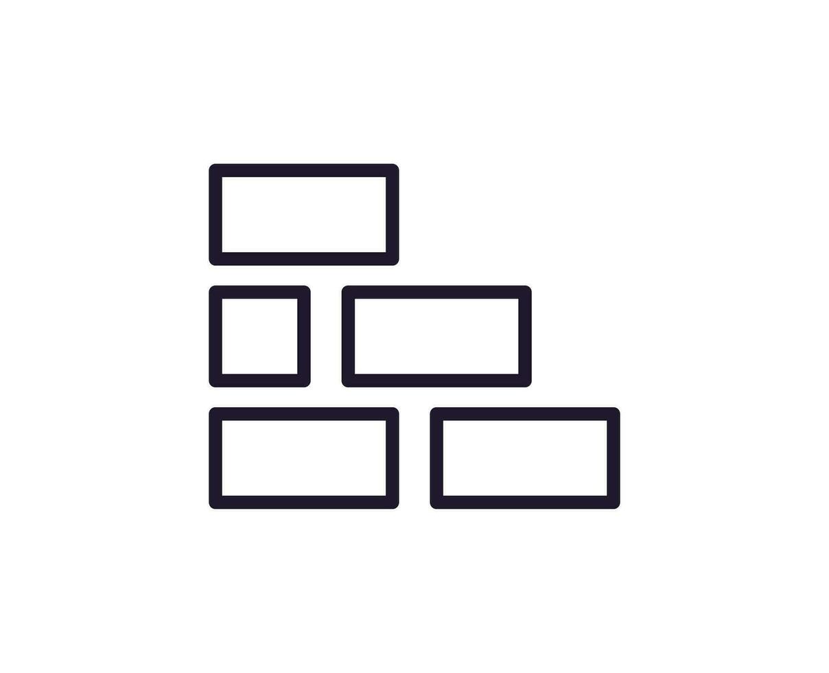 Single line icon of brick on isolated white background. High quality editable stroke for mobile apps, web design, websites, online shops etc. vector