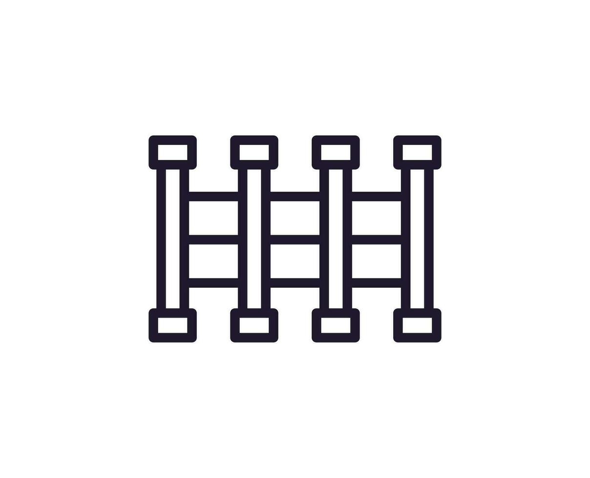 Fence concept. Modern outline high quality illustration for banners, flyers and web sites. Editable stroke in trendy flat style. Line icon of fence vector