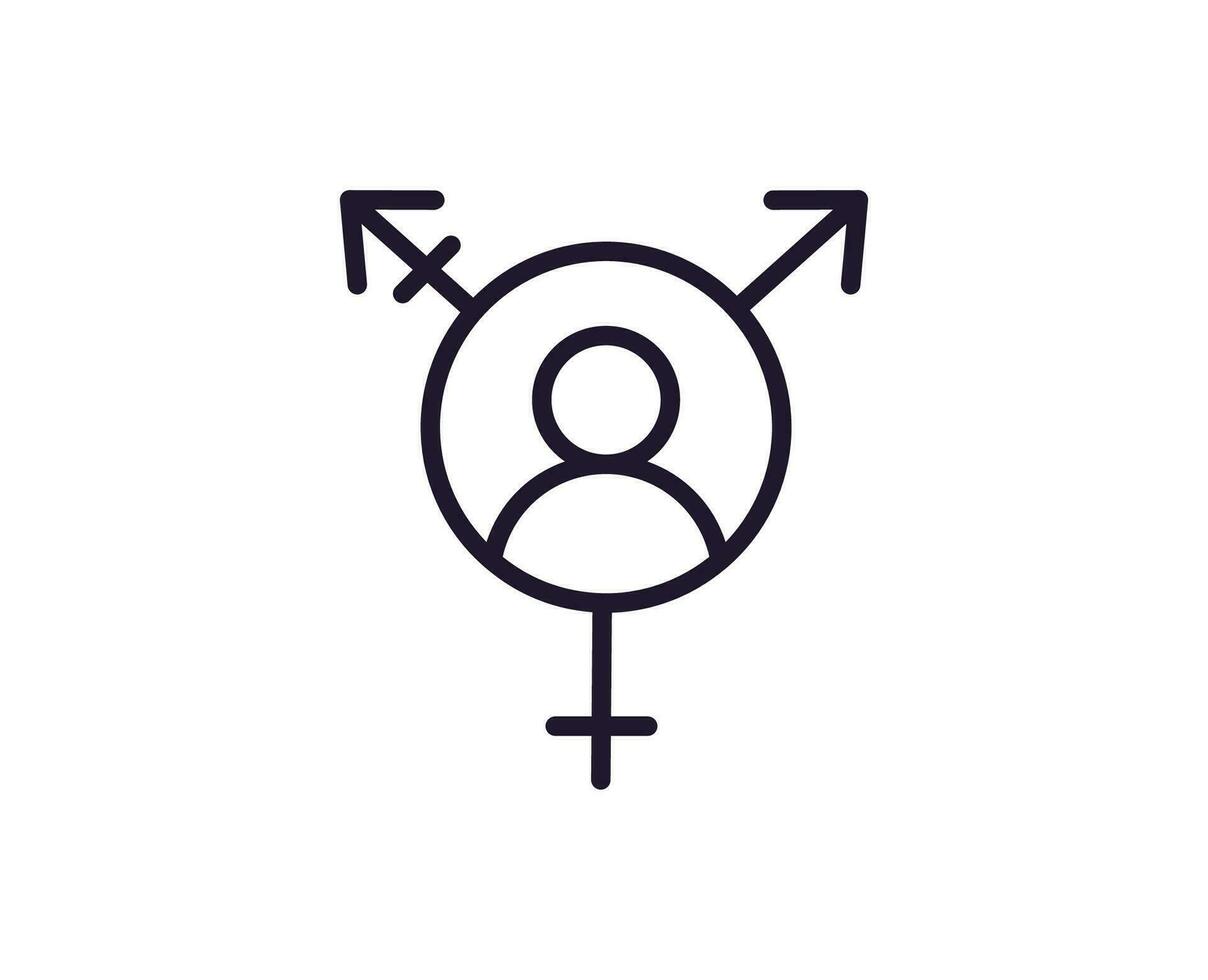 Gender concept. Single premium editable stroke pictogram perfect for logos, mobile apps, online shops and web sites. Vector symbol isolated on white background.