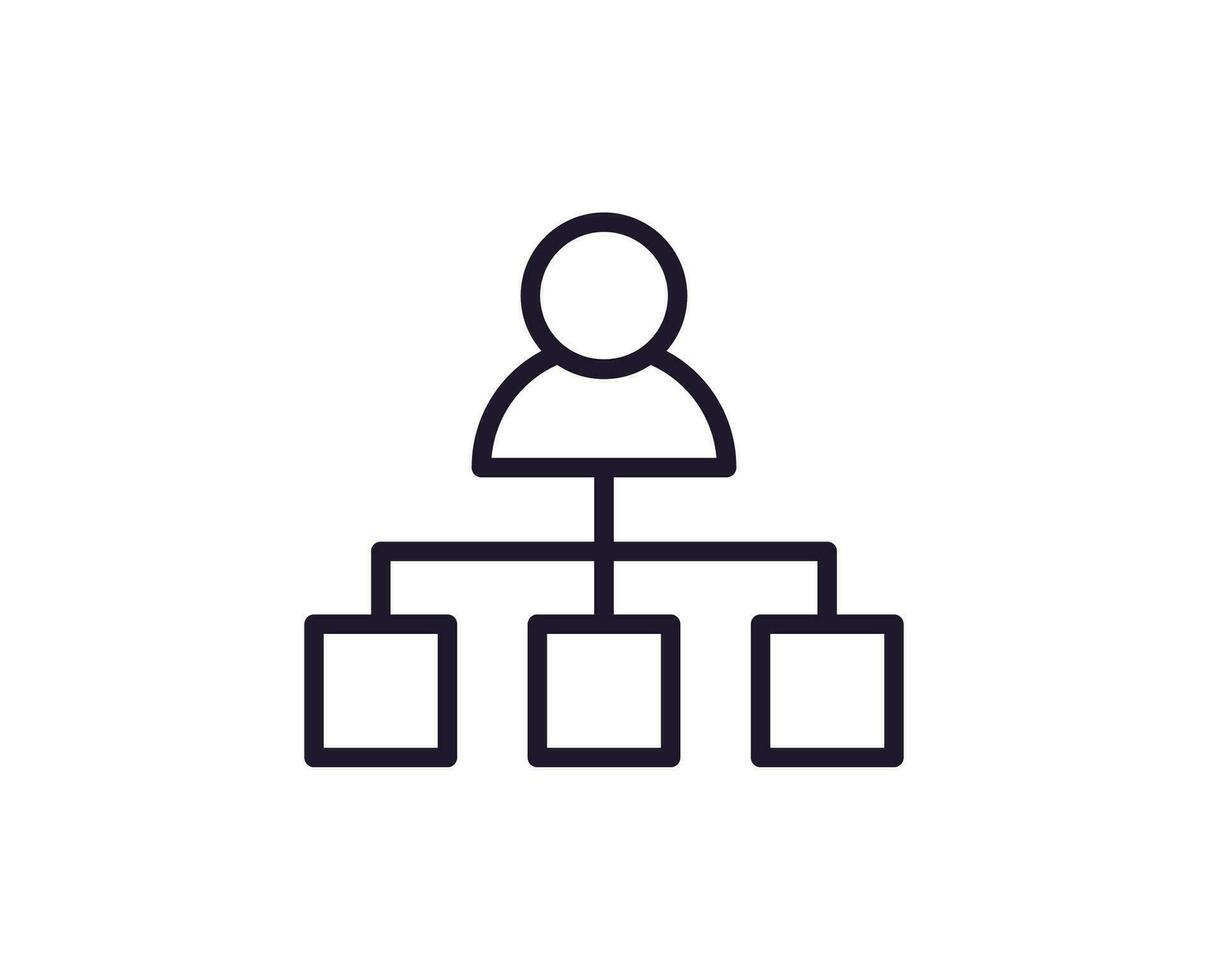 Hierarchy concept. Single premium editable stroke pictogram perfect for logos, mobile apps, online shops and web sites. Vector symbol isolated on white background.