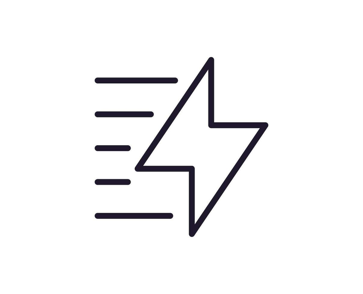 Flash vector line icon. Premium quality logo for web sites, design, online shops, companies, books, advertisements. Black outline pictogram isolated on white background