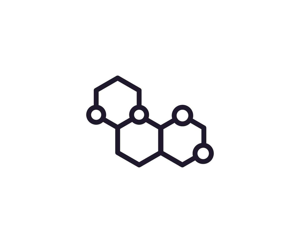 Single line icon of molecule High quality vector illustration for design, web sites, internet shops, online books etc. Editable stroke in trendy flat style isolated on white background