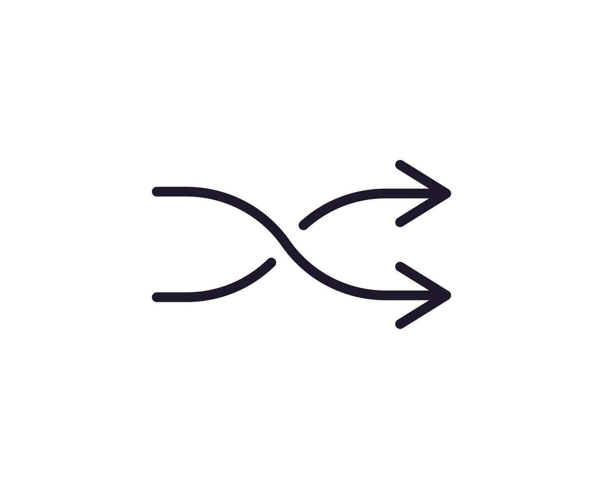 Arrow line icon on white background vector