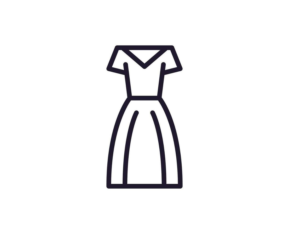 Dress concept. Single premium editable stroke pictogram perfect for logos, mobile apps, online shops and web sites. Vector symbol isolated on white background.