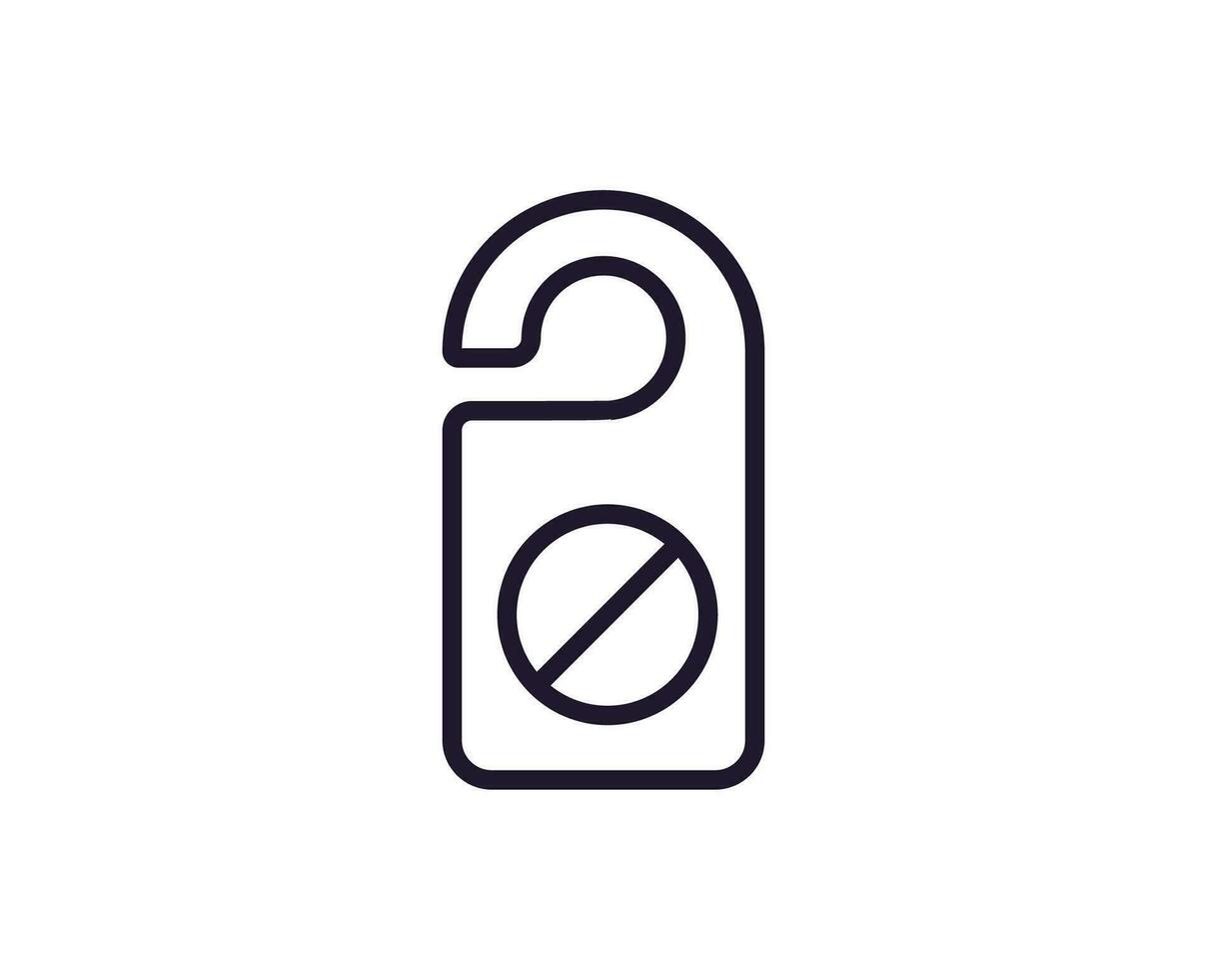 Hotel line icon on white background vector