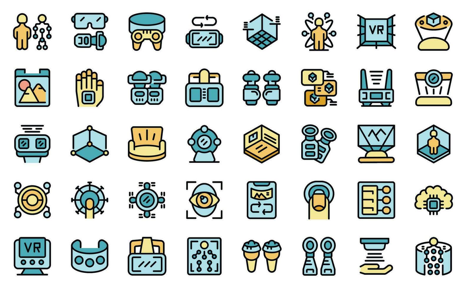 movimiento sensor juego íconos conjunto vector línea color