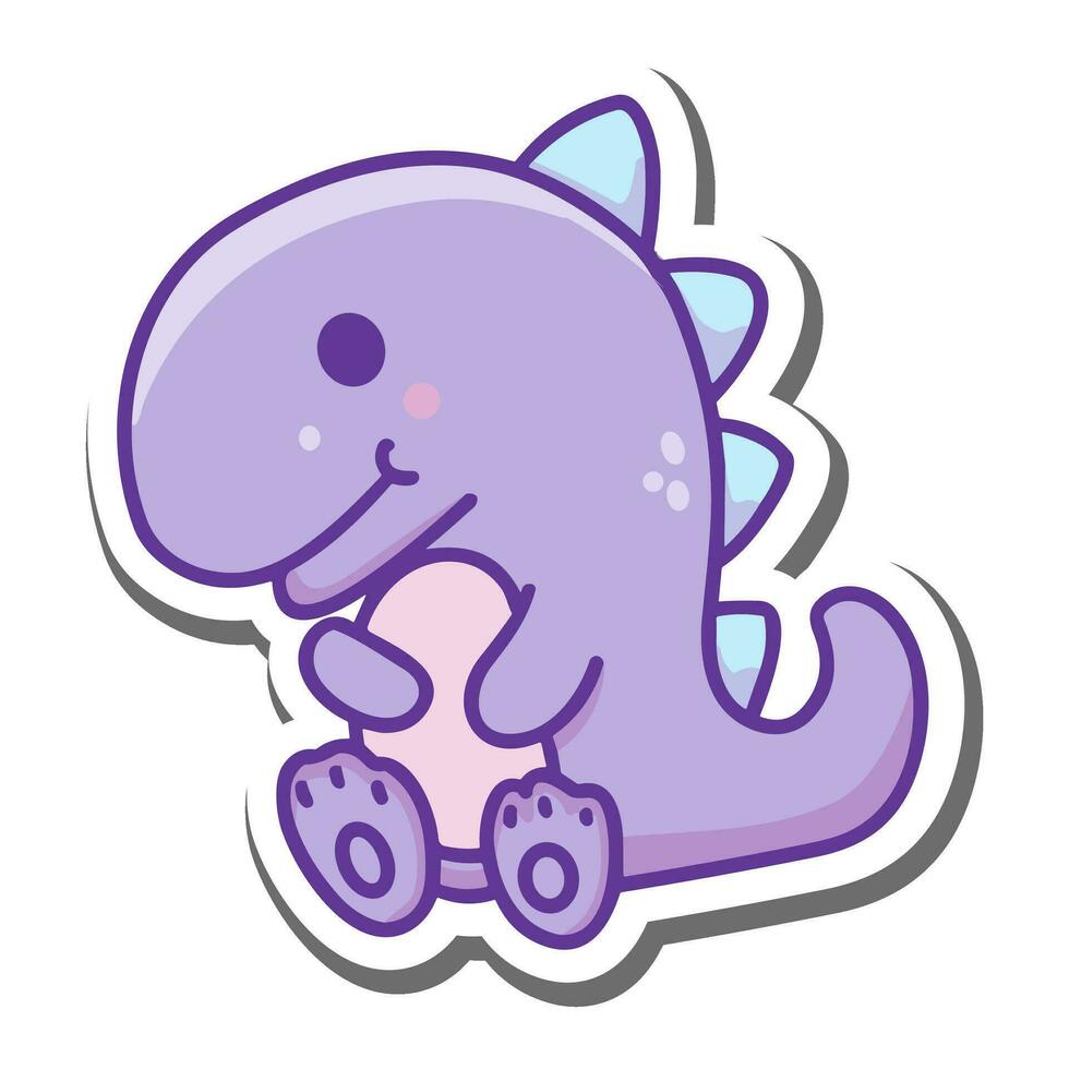 Cute Dinosaur Stickers Illustration vector