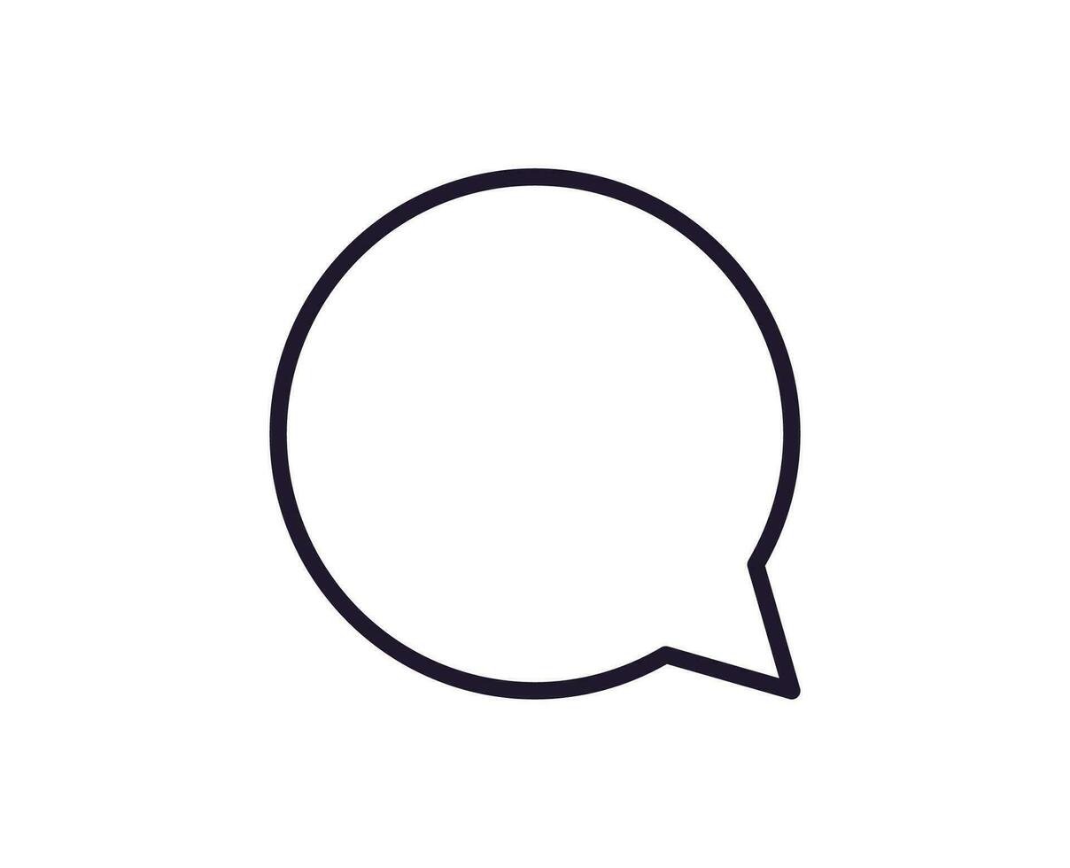 Interface concept. Vector sign drawn in line style. Isolated editable stroke for adverts and UI. Vector line icon of speech bubble