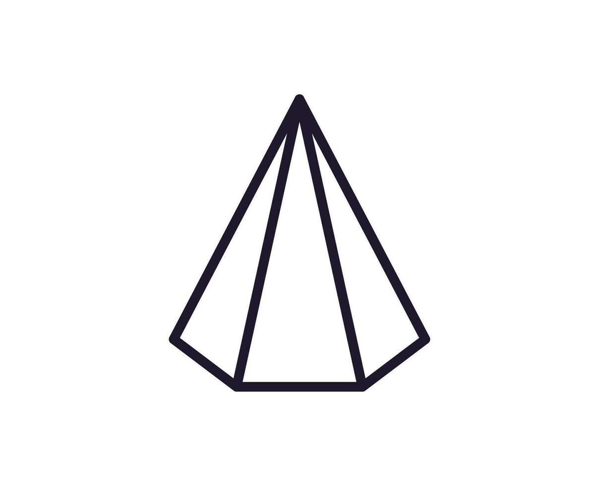 Pyramid vector line icon. Premium quality logo for web sites, design, online shops, companies, books, advertisements. Black outline pictogram isolated on white background