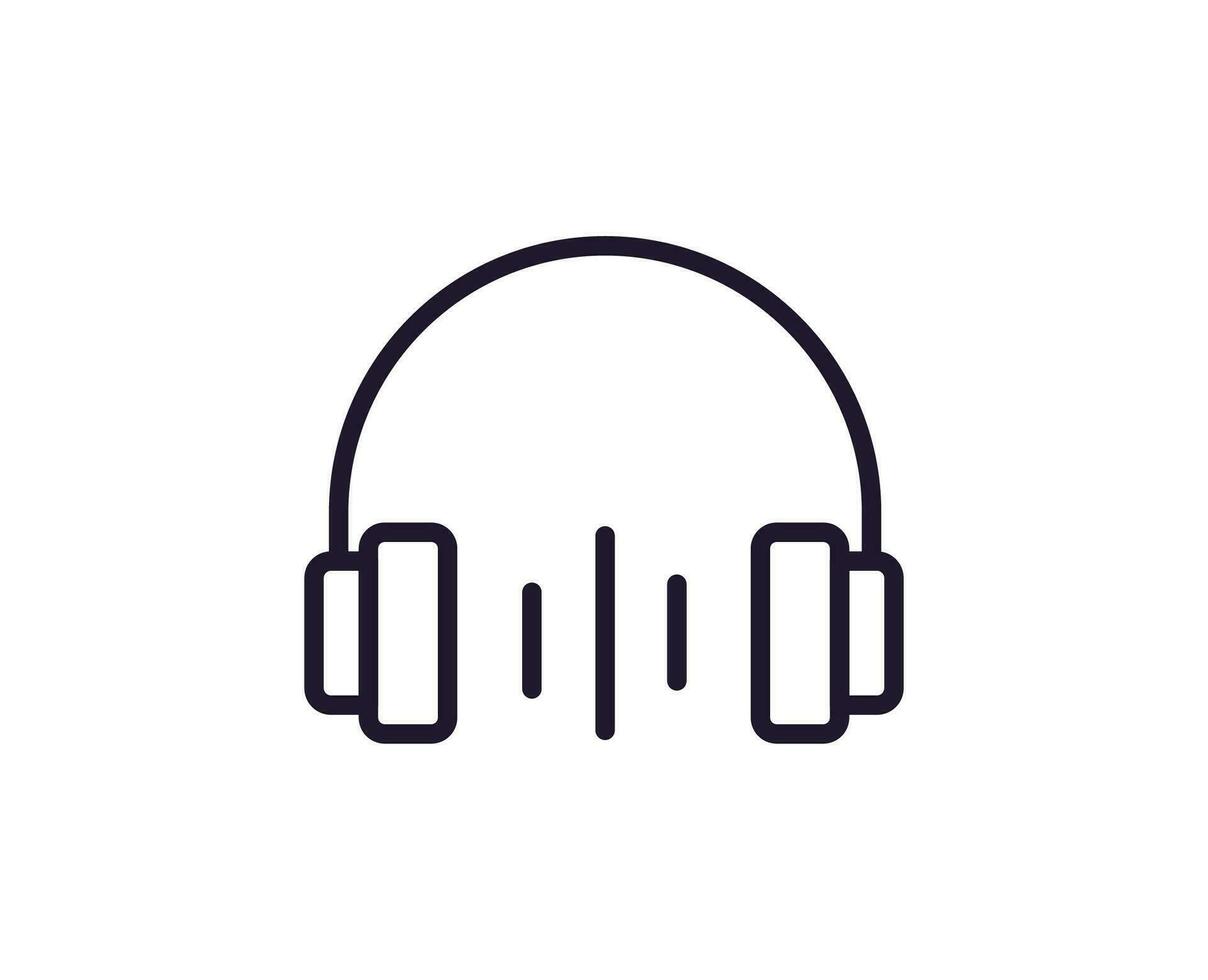 soltero línea icono de auriculares en aislado blanco antecedentes. alto calidad editable carrera para móvil aplicaciones, web diseño, sitios web, en línea tiendas etc. vector