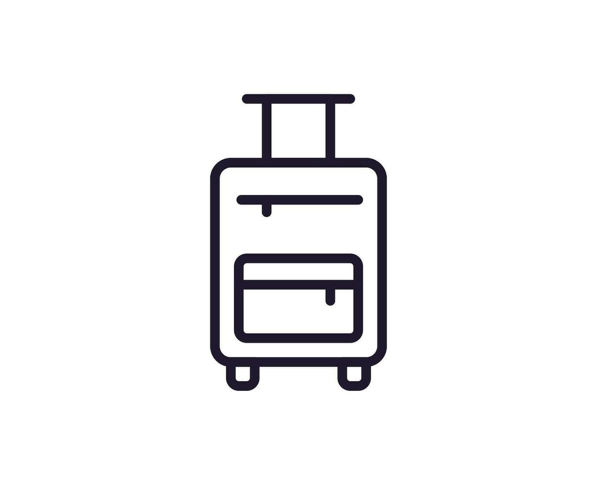soltero línea icono de maleta en aislado blanco antecedentes. alto calidad editable carrera para móvil aplicaciones, web diseño, sitios web, en línea tiendas etc. vector