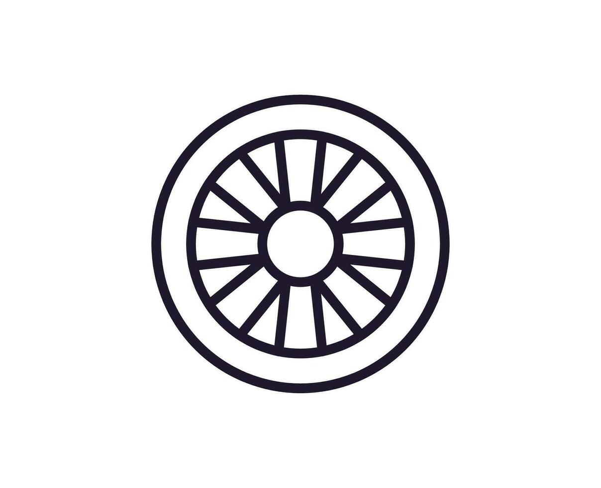 Single line icon of wheel on isolated white background. High quality editable stroke for mobile apps, web design, websites, online shops etc. vector