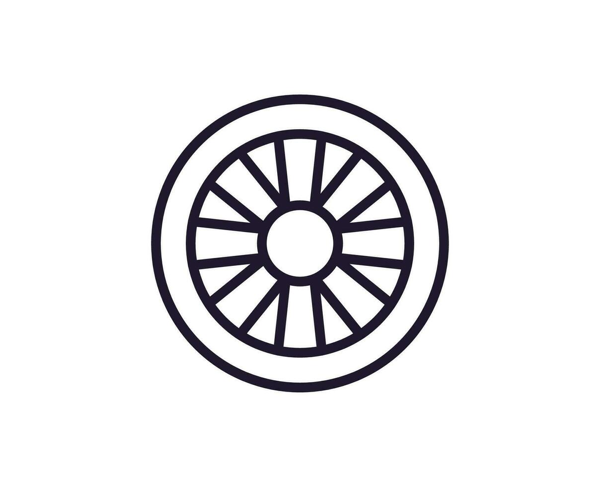Single line icon of wheel on isolated white background. High quality editable stroke for mobile apps, web design, websites, online shops etc. vector