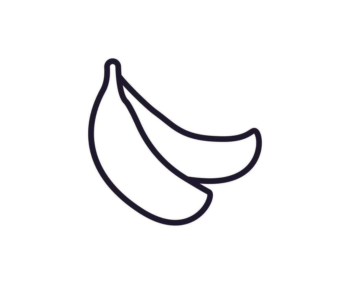 Fruit sign. Minimalistic isolated sign in line style. Perfect for stores, shops, web sites, adverts, UI. Editable stroke. Vector isolated icon of banana