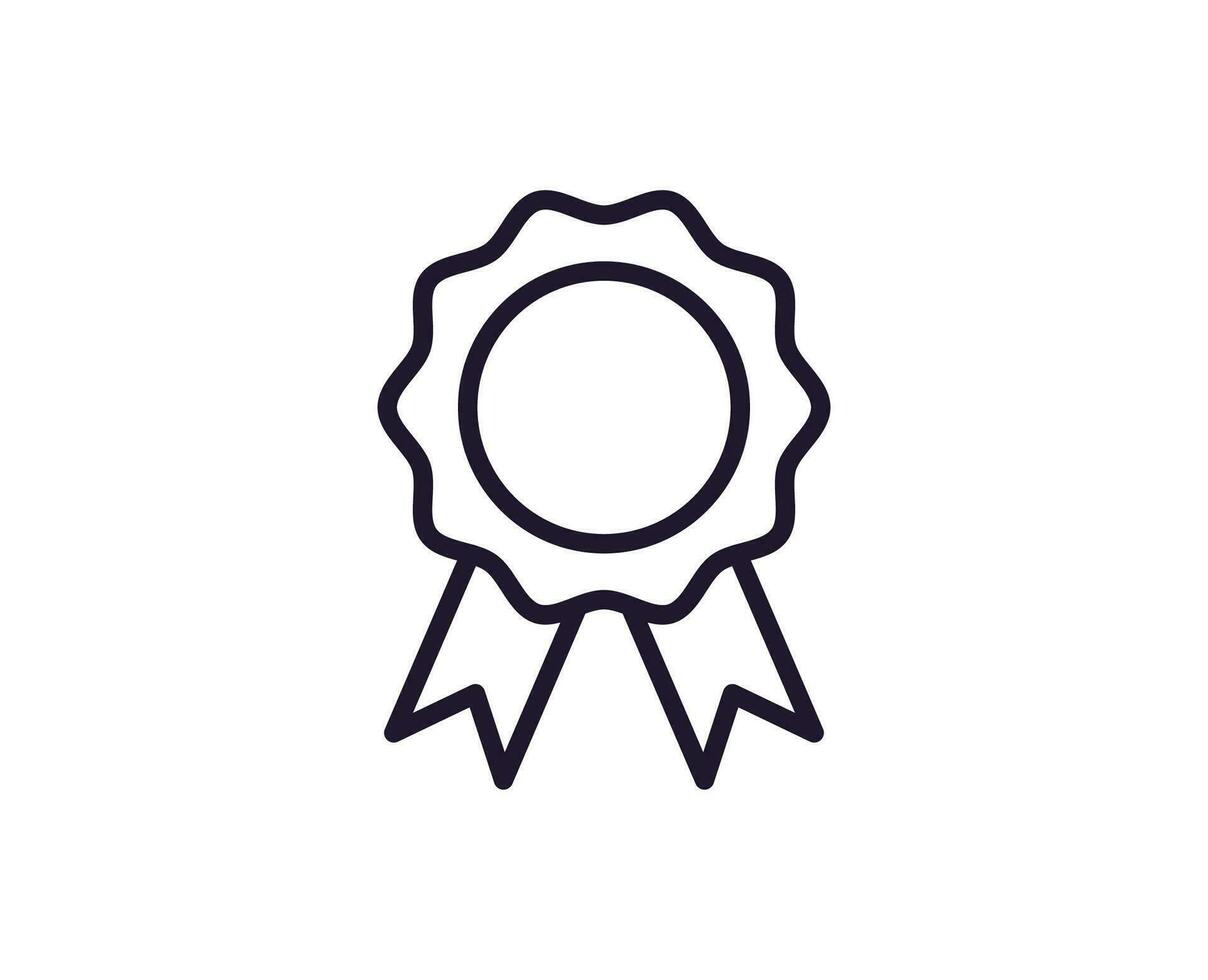 Education sign. Vector symbol drawn in trendy line style. Perfect for mobile apps, online shops, stores, adverts, UI. Editable stroke. Line icon of award ribbon