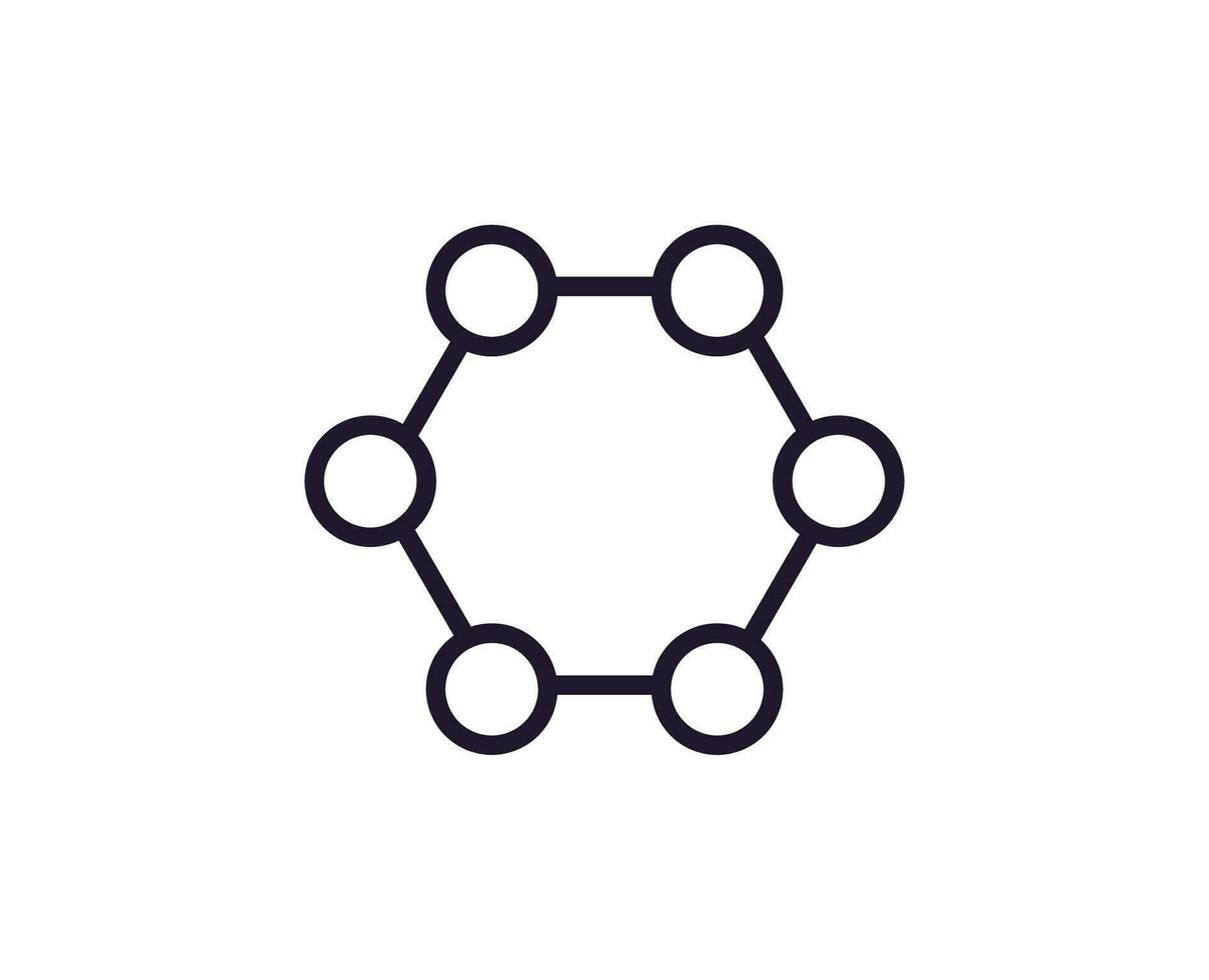 Atom line icon on white background vector