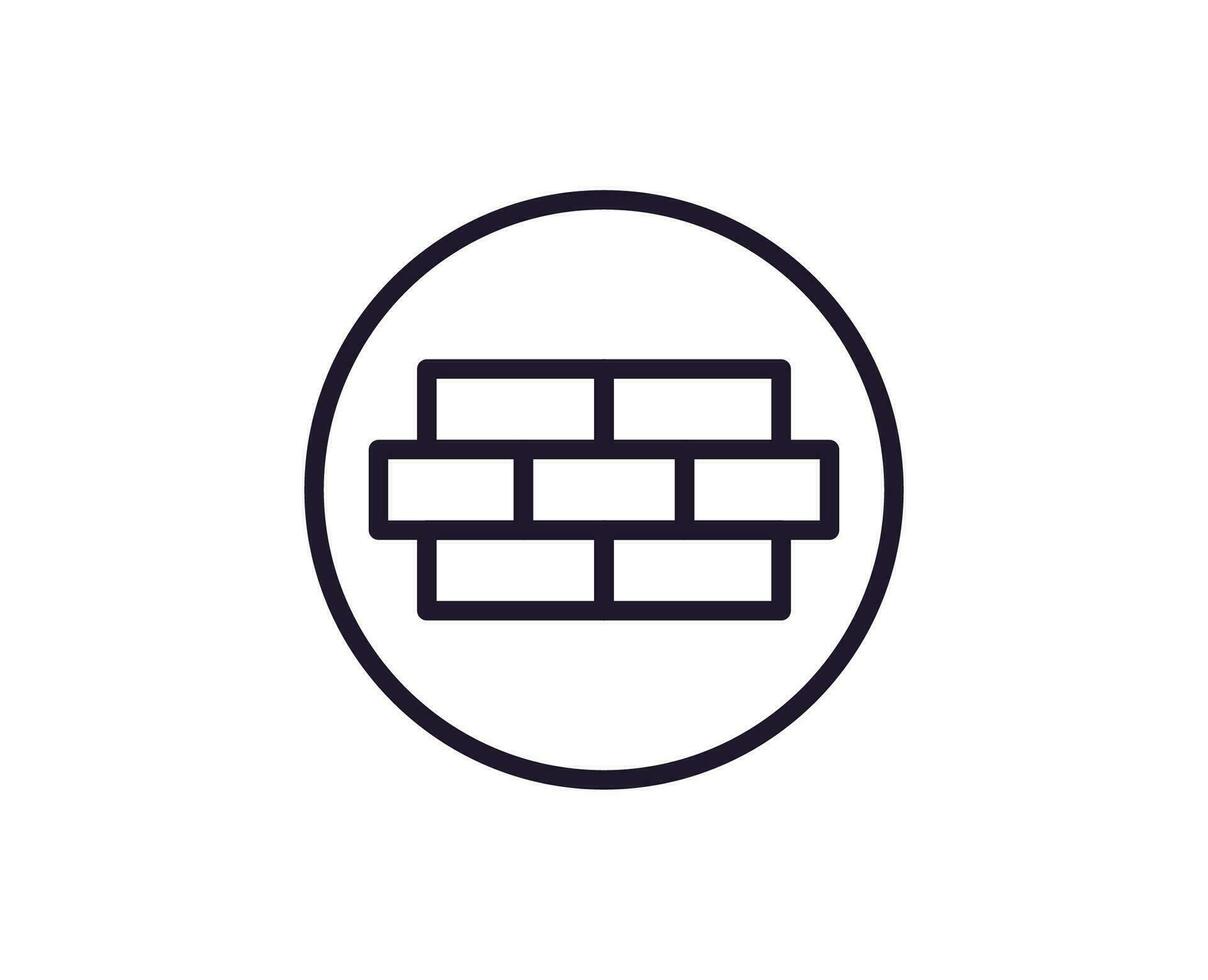 Single line icon of brick on isolated white background. High quality editable stroke for mobile apps, web design, websites, online shops etc. vector