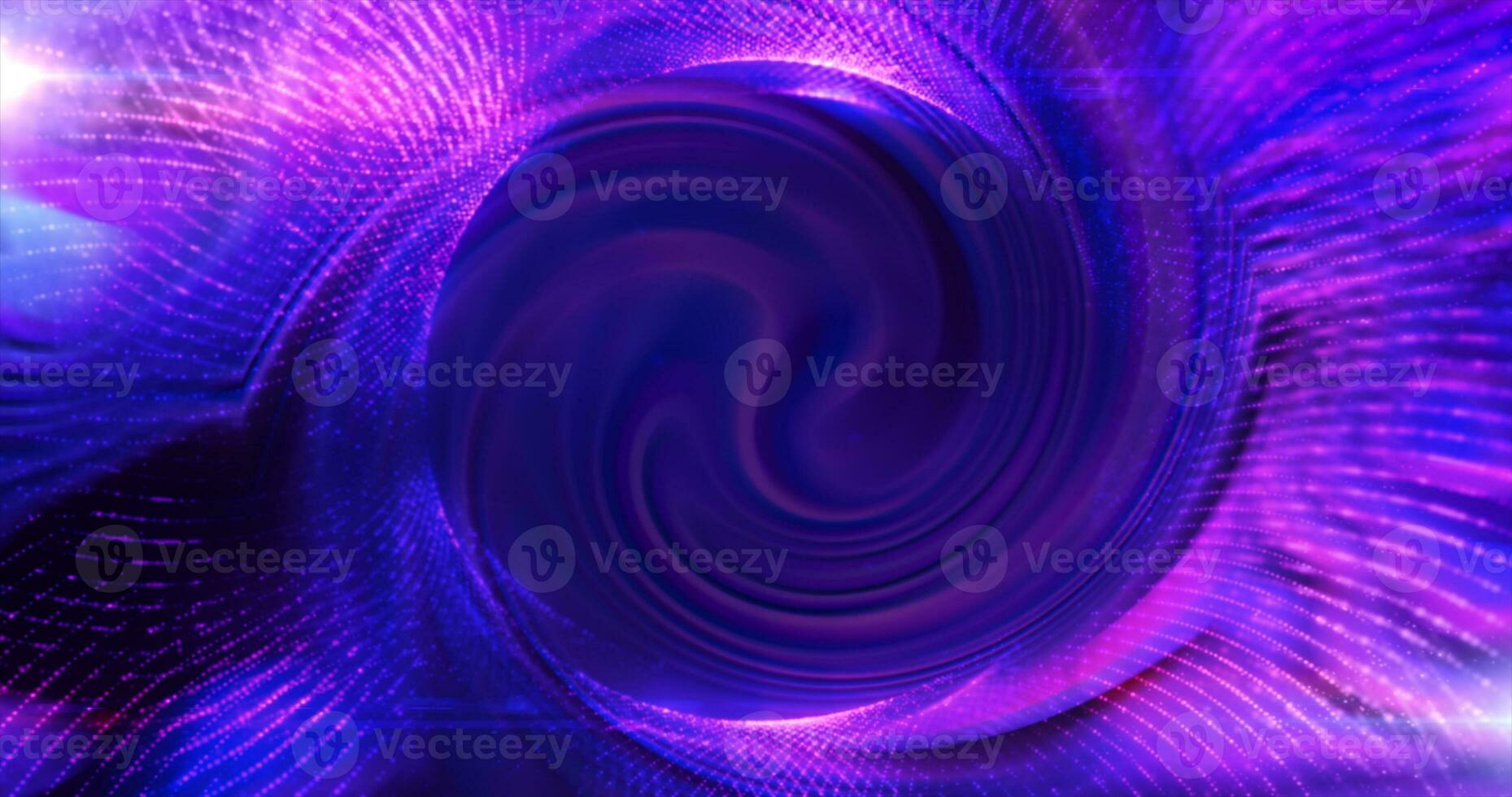 Round purple frame from energy magical glowing particles and light lines abstract background photo