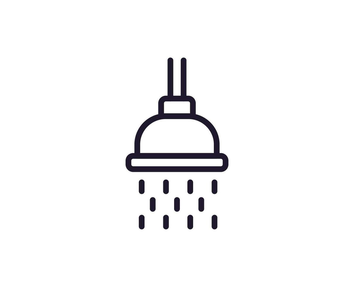 Single line icon of shower on isolated white background. High quality editable stroke for mobile apps, web design, websites, online shops etc. vector