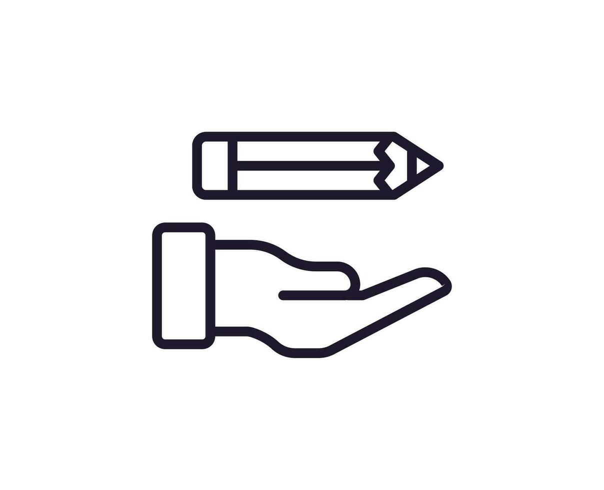 Pencil concept. Modern outline high quality illustration for banners, flyers and web sites. Editable stroke in trendy flat style. Line icon of pencil vector