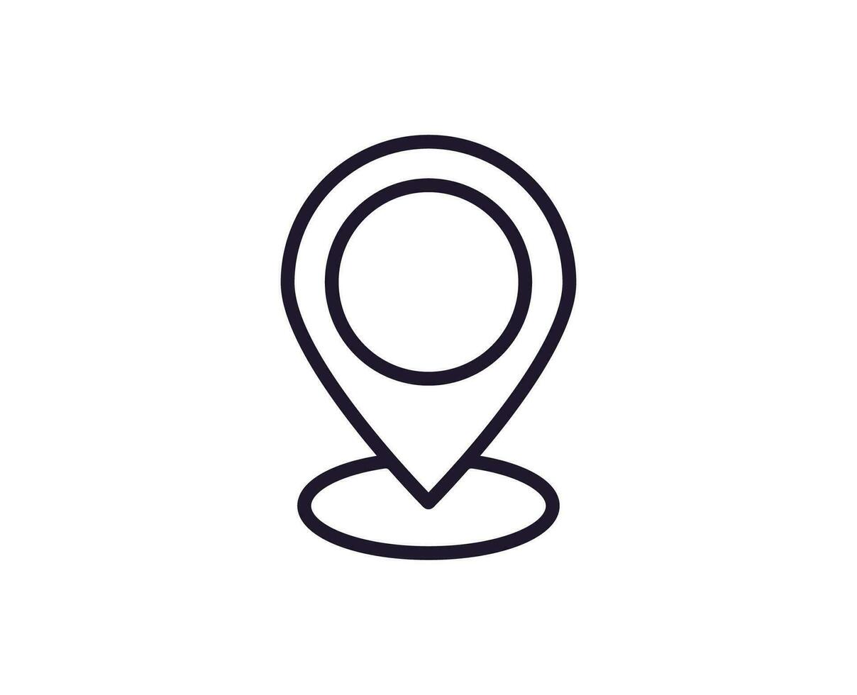 Map pin vector line icon. Premium quality logo for web sites, design, online shops, companies, books, advertisements. Black outline pictogram isolated on white background
