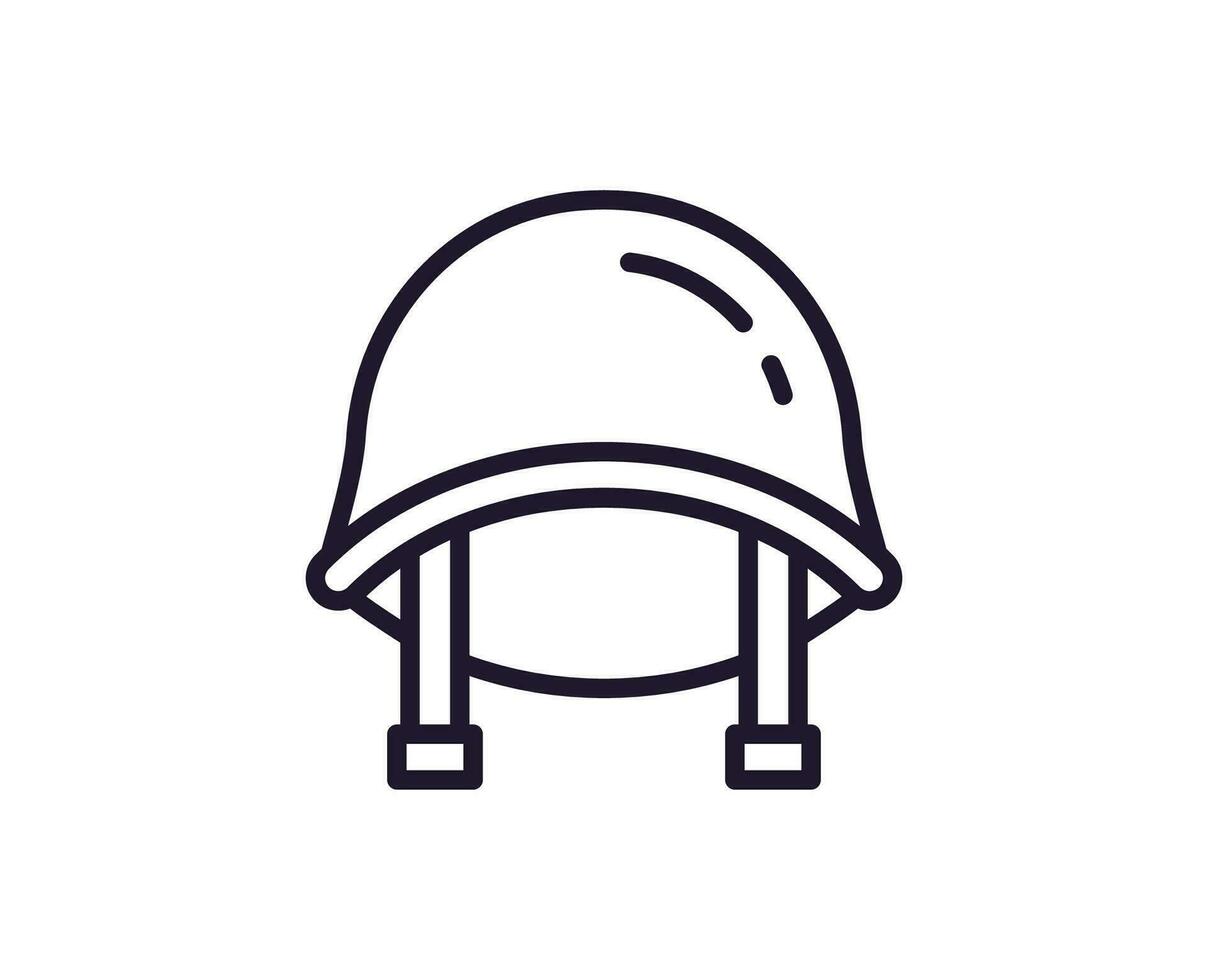 Single line icon of helmet on isolated white background. High quality editable stroke for mobile apps, web design, websites, online shops etc. vector