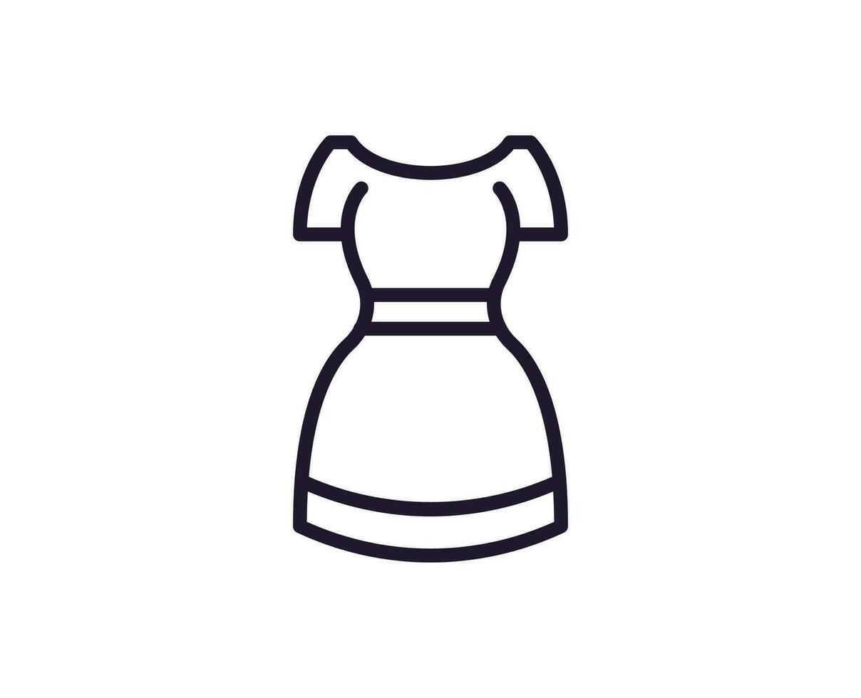 Dress concept. Single premium editable stroke pictogram perfect for logos, mobile apps, online shops and web sites. Vector symbol isolated on white background.