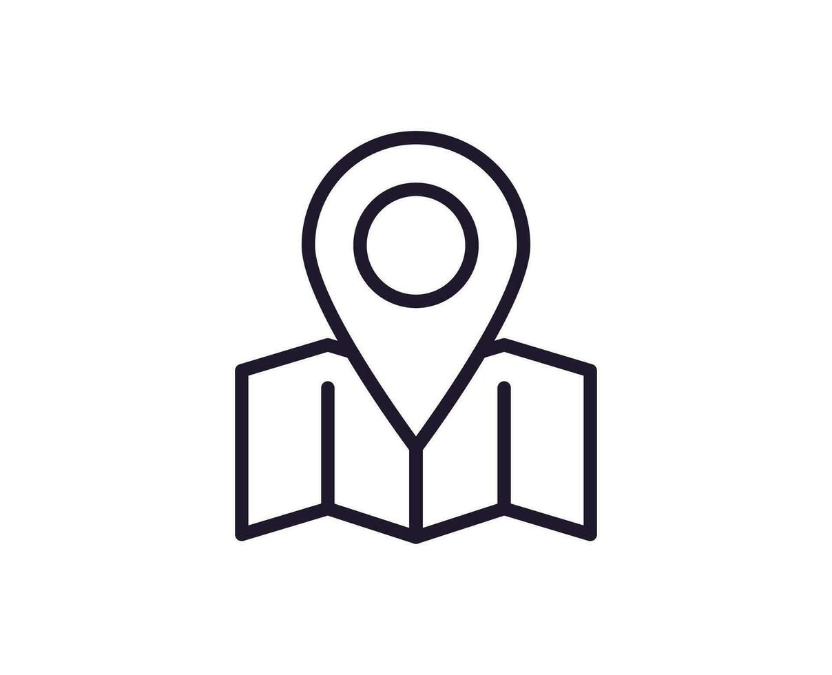 Map pin vector line icon. Premium quality logo for web sites, design, online shops, companies, books, advertisements. Black outline pictogram isolated on white background