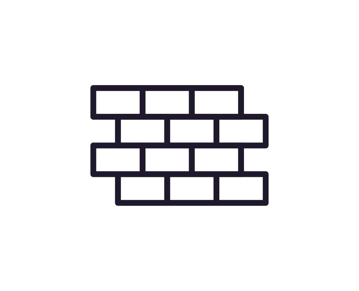 Single line icon of brick on isolated white background. High quality editable stroke for mobile apps, web design, websites, online shops etc. vector