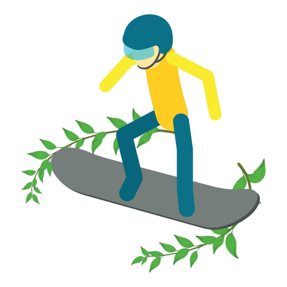 Snowboarding icon isometric vector. Athlete snowboarder during competition icon vector