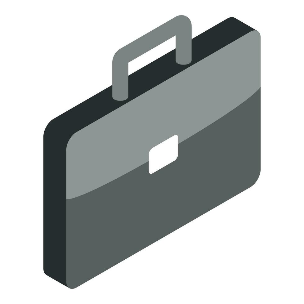 Business briefcase icon isometric vector. Classic gray leather briefcase icon vector