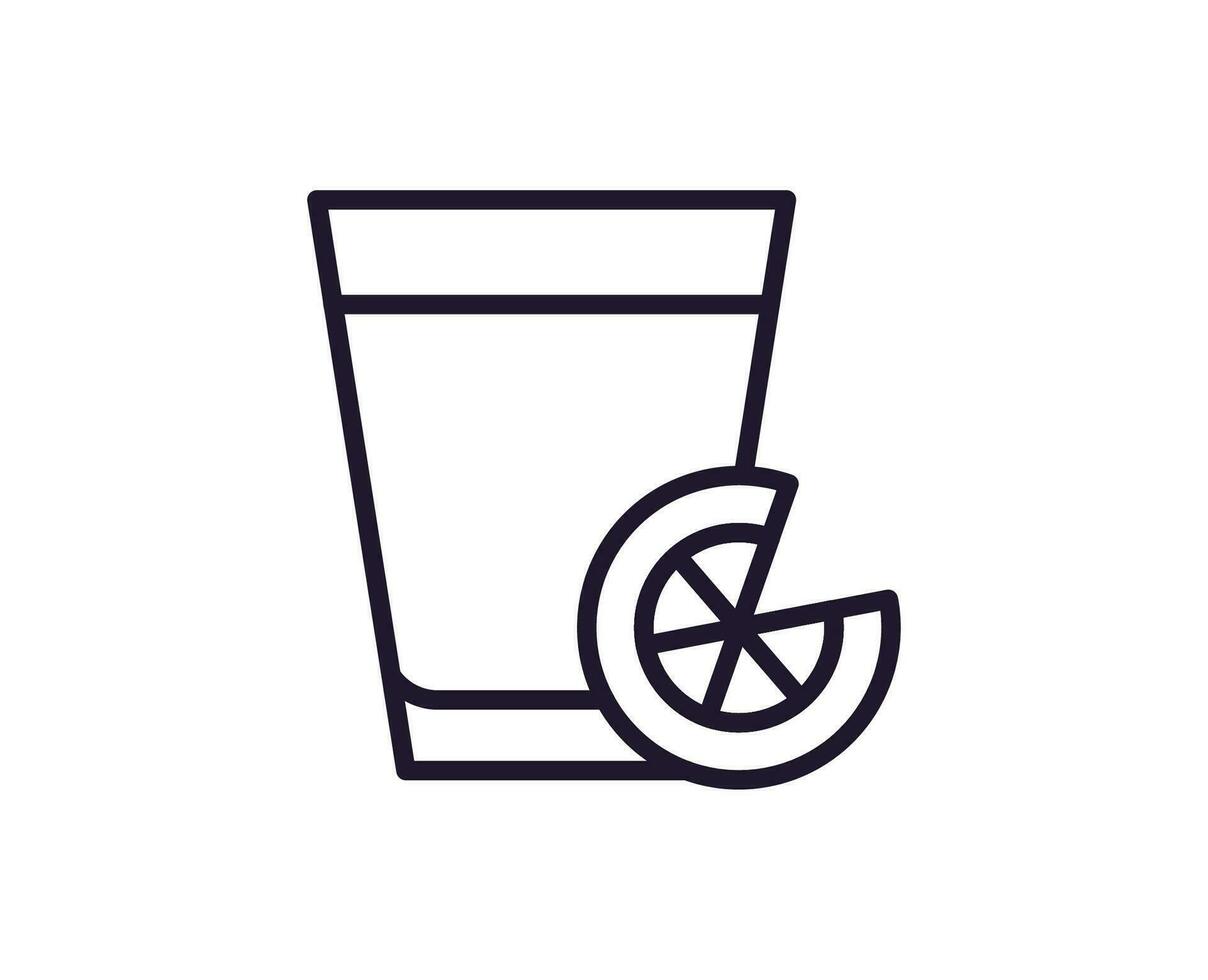 Single line icon of cocktail on isolated white background. High quality editable stroke for mobile apps, web design, websites, online shops etc. vector