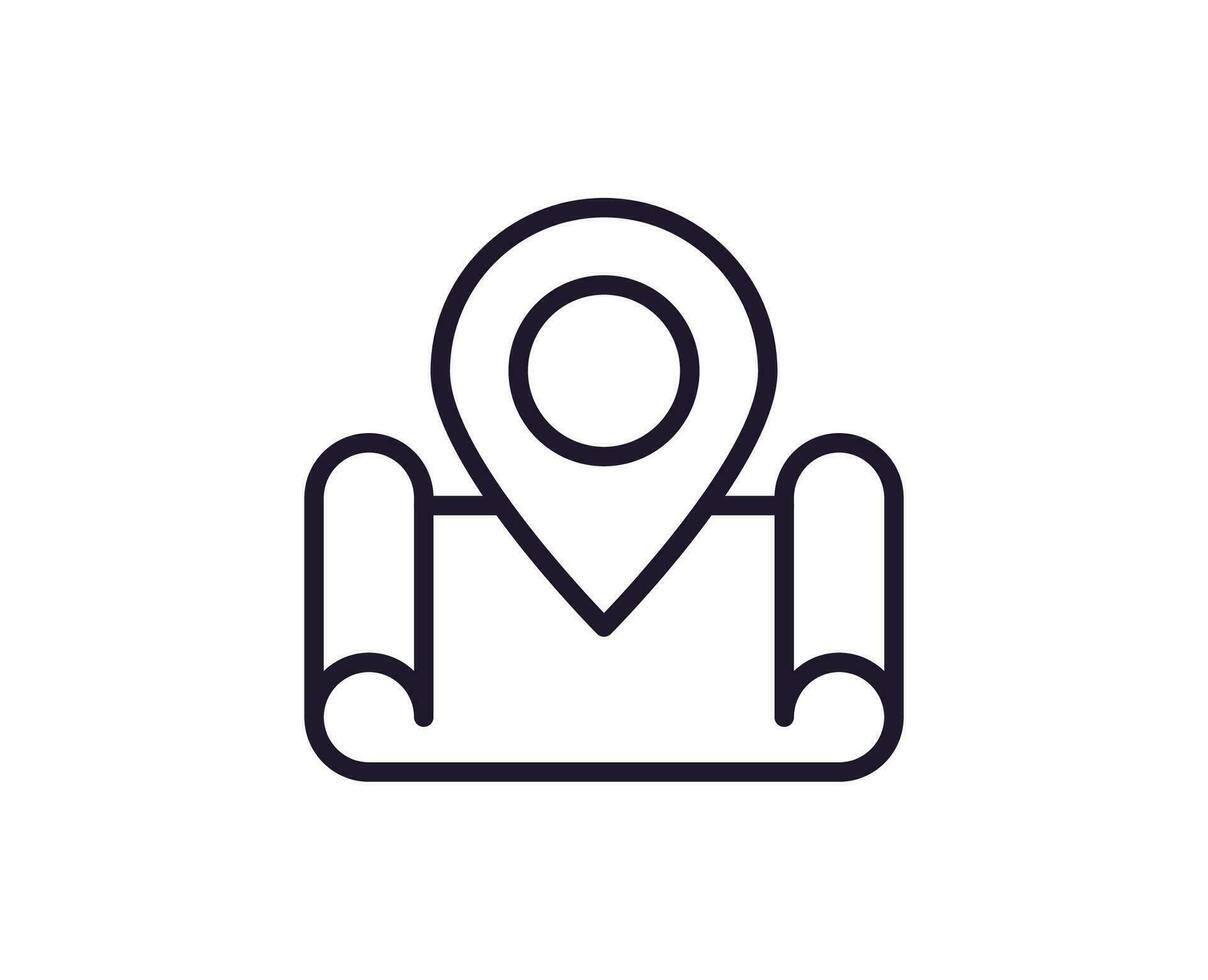 Map pin vector line icon. Premium quality logo for web sites, design, online shops, companies, books, advertisements. Black outline pictogram isolated on white background